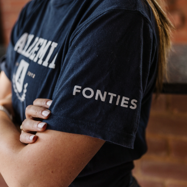Fontie-T-hemp vir mans en dames: Blou - Image 3
